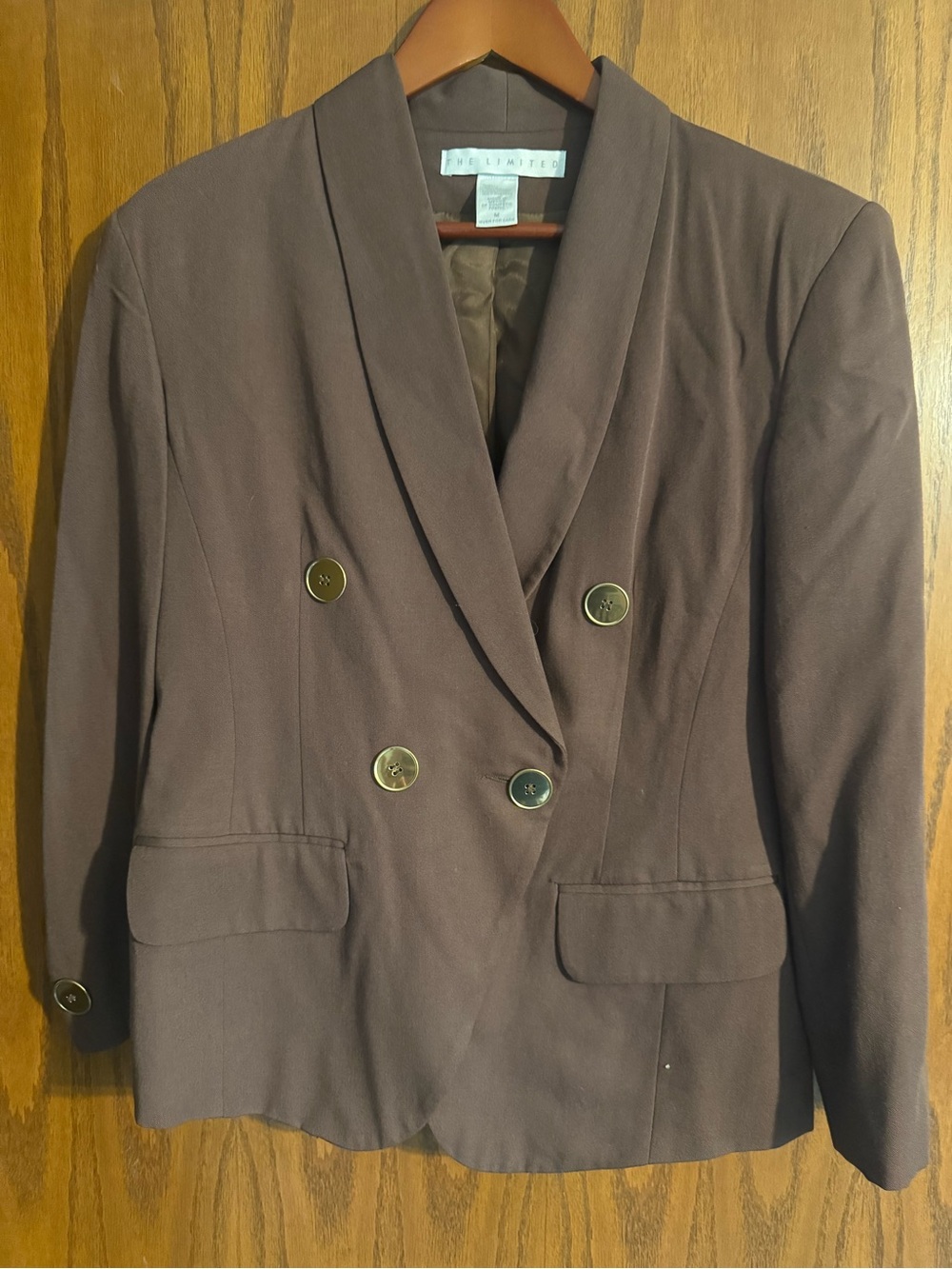 The Limited Women's Double-Breasted Chocolate Brown Blazer